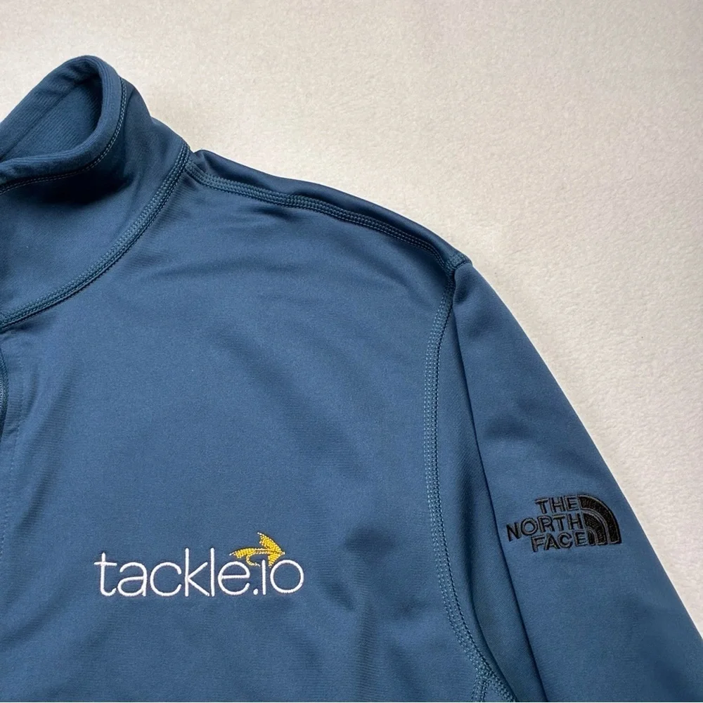 The North Face 1/4 Zip Pullover Long Sleeve “Tackle.io” Logo Teal Men’s XL